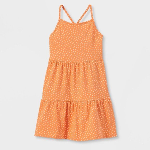 Girls Tiered Knit Sundress Polka Dot Print Dress Cat & Jack - Picture 1 of 1